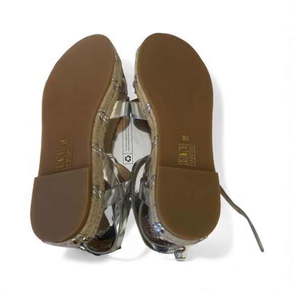 Sigerson Morrison Jacky Silver Espadrille Platform Sandal Women’s Size 9.5 New - Picture 9 of 9